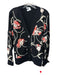 Akris Punto Size 8 Black, White, Red Wool Blend Button Floral Abstract Cardigan Black, White, Red / 8