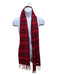 Burberry Red & Black Cashmere Novacheck Fringe scarf Red & Black