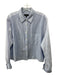 Rag & Bone Size L Blue & White Cotton Button Pinstripe Pattern Block Top Blue & White / L