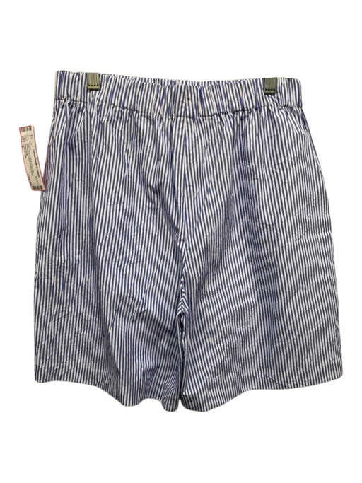 Lafayette 148 Size S Blue & White Polyester Seersucker Stripe Shorts Blue & White / S