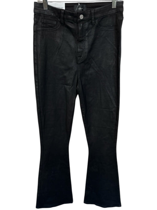 7 For All Mankind Size 29 Black Coated High Waist Bootcut Jeans Black / 29