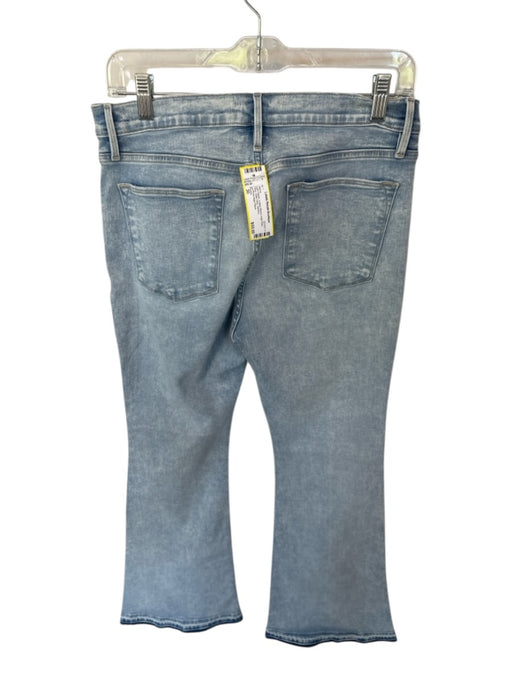 Frame Size 30 Light Wash Cotton Blend High Rise Flare Raw Hem Jeans Light Wash / 30