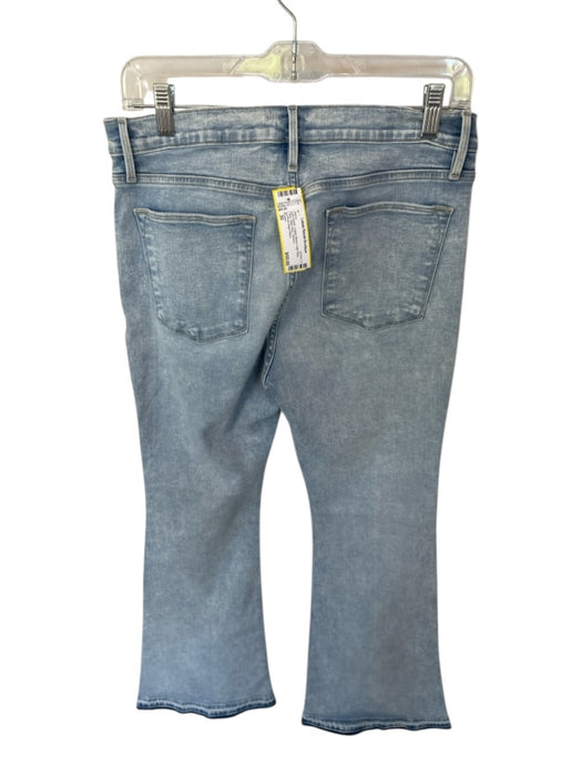 Frame Size 30 Light Wash Cotton Blend High Rise Flare Raw Hem Jeans Light Wash / 30