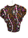 Sheridan French Size L Magenta & Orange Cotton Blend 3/4 Balloon Sleeve Top Magenta & Orange / L