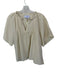 Never a Wallflower Size L Gold Cotton Blend Short Bell Sleeve Pleated V Neck Top Gold / L