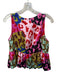 Crosby Size M Multi Polyester Sleeveless Animal Print Bubble Hem Top Multi / M