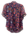 Misa Size L Blue, Purple, Orange Polyester Semi Sheer Flowers Maxi Skirt Set Blue, Purple, Orange / L