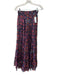 Misa Size L Blue, Purple, Orange Polyester Semi Sheer Flowers Maxi Skirt Set Blue, Purple, Orange / L