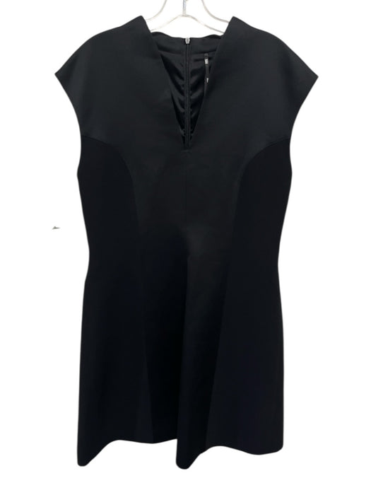 Marella Size 10 Black Polyester V Neck Knee Length A line Dress Black / 10