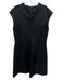 Marella Size 10 Black Polyester V Neck Knee Length A line Dress Black / 10