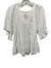 Anthropologie Size S White Cotton V Neck Gathered short sleeve Top White / S