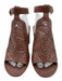 Jack Rogers Shoe Size 7.5 Brown Leather Upper Laser Cut Ankle Strap Sandals Brown / 7.5