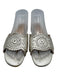 Jack Rogers Shoe Size 7.5 Pale Gold Leather Upper Whipstitch Slide Sandals Pale Gold / 7.5