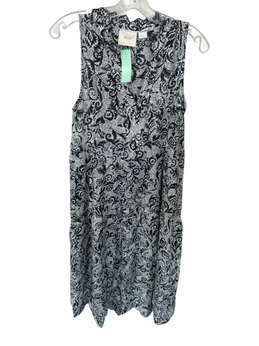 Maeve Size S White & Black Modal Sleeveless Leaves Maxi Dress White & Black / S