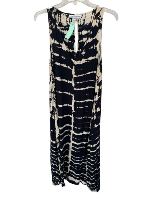 Young Fab & Broke Size S Black & Tan Rayon Sleeveless Tie Dye Maxi Dress Black & Tan / S