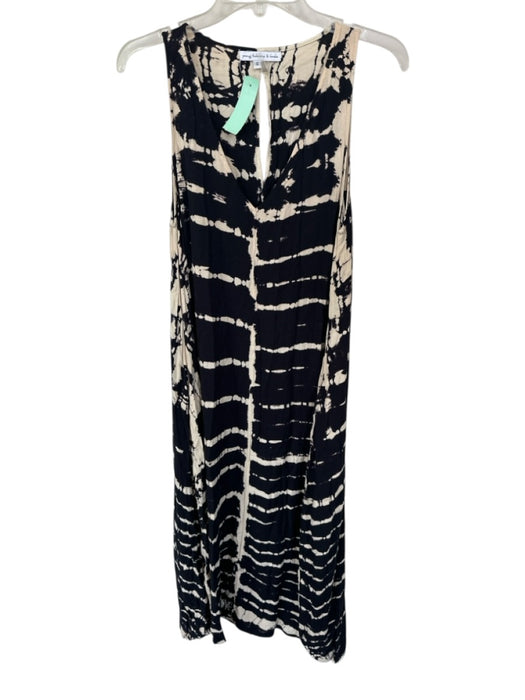 Young Fab & Broke Size S Black & Tan Rayon Sleeveless Tie Dye Maxi Dress Black & Tan / S