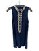 Lilly Pulitzer Size 4 navy & gold Rayon Sleeveless Lace Detail Front Zip Dress navy & gold / 4