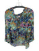 Pilcro Size MP Blue & Multi Cotton Long Balloon Sleeve Botanical Buttons Top Blue & Multi / MP