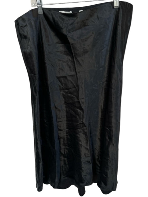 Vince Size 1X Black Acetate Elastic Waist Silky Midi Skirt Black / 1X