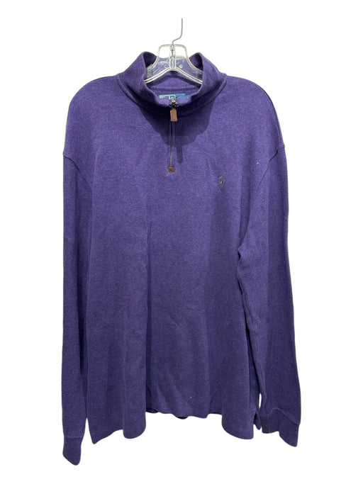 Polo Size XL Purple Cotton Solid Quarter Zip Men's Jacket Purple / XL