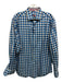 Robert Graham Size L Blue & White Cotton Plaid Button Down Long Sleeve Shirt Blue & White / L