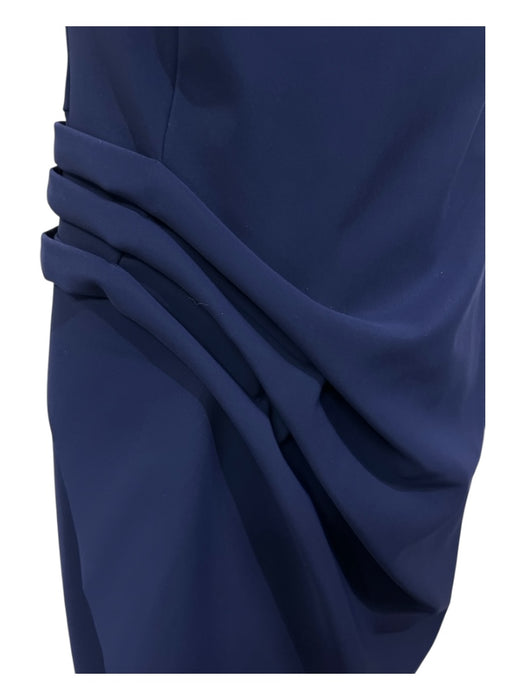 Chiara Boni Size 44 Navy Blue Polyamide & Elastane Off Shoulder Gathered Gown Navy Blue / 44