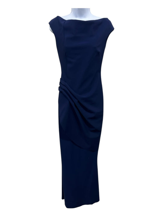 Chiara Boni Size 44 Navy Blue Polyamide & Elastane Off Shoulder Gathered Gown Navy Blue / 44