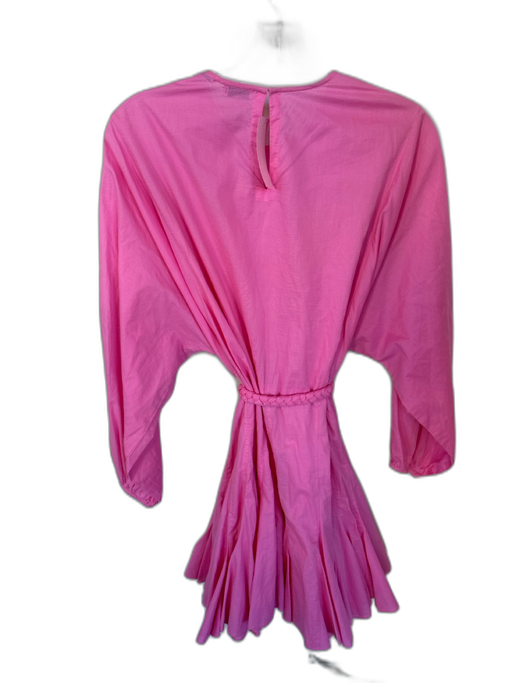 Rhode Size S Pink Cotton Long Balloon Sleeve Braided Belt Dress Pink / S