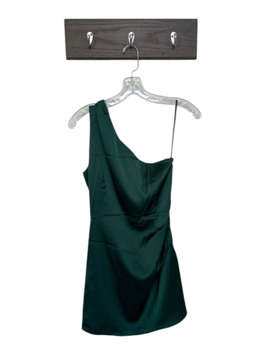 Lulus Size XS Forest Green Polyester & Spandex One Shoulder Side Gather Dress Forest Green / XS