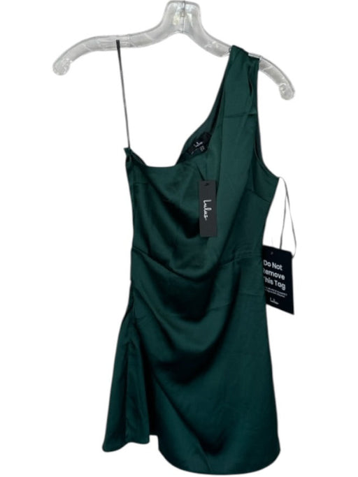 Lulus Size XS Forest Green Polyester & Spandex One Shoulder Side Gather Dress Forest Green / XS