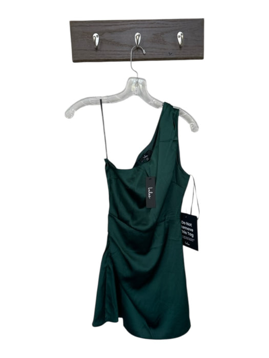 Lulus Size XS Forest Green Polyester & Spandex One Shoulder Side Gather Dress Forest Green / XS