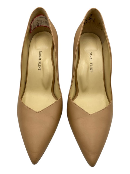 Sarah Flint Shoe Size 41.5 Beige Leather Pointed Toe Skinny Heel Pumps Beige / 41.5