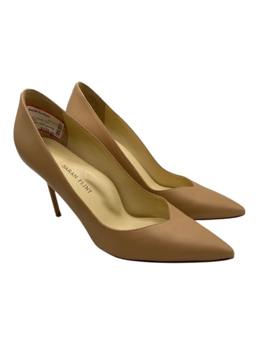 Sarah Flint Shoe Size 41.5 Beige Leather Pointed Toe Skinny Heel Pumps Beige / 41.5