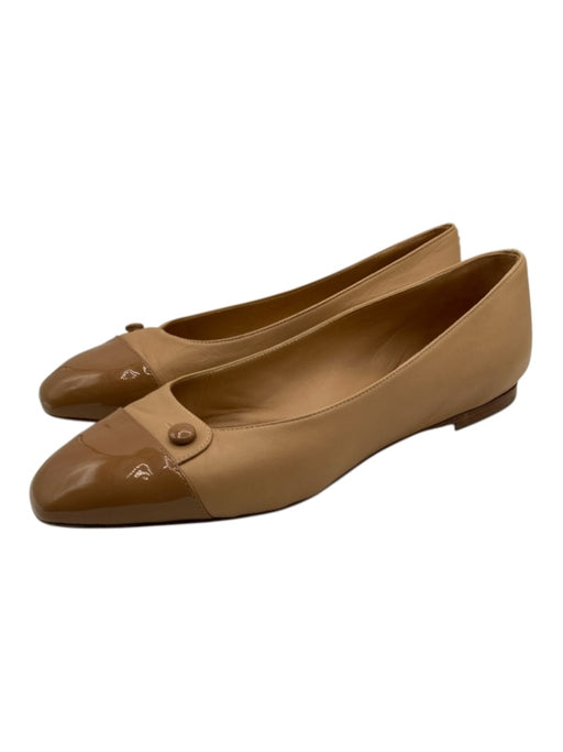 Sarah Flint Shoe Size 40 Tan & Brown Leather & Patent Leather Flats Tan & brown / 40