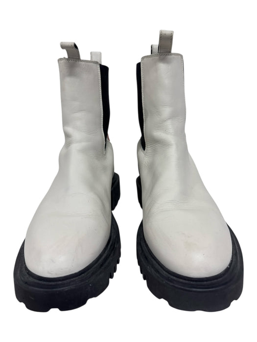ALLSAINTS Shoe Size 41 Cream & Black Leather Chelsea Low Calf Height Boots Cream & Black / 41