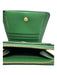 Tory Burch Green Leather Quilted Detail Gold Hardware Coin Purse Wallets Green