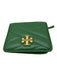 Tory Burch Green Leather Quilted Detail Gold Hardware Coin Purse Wallets Green