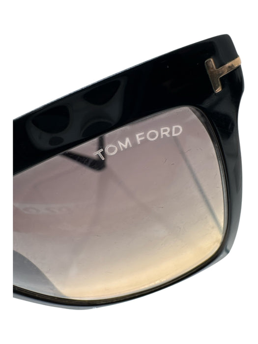 Tom Ford Black Acetate Gradient Lens Oversized Square Sunglasses Black