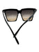 Tom Ford Black Acetate Gradient Lens Oversized Square Sunglasses Black
