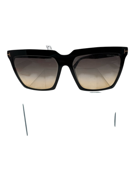 Tom Ford Black Acetate Gradient Lens Oversized Square Sunglasses Black