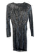 Alexia Admor Size Est S Black & Silver Nylon Blend Sequin Crew Neck Dress Black & Silver / Est S