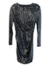 Alexia Admor Size Est S Black & Silver Nylon Blend Sequin Crew Neck Dress Black & Silver / Est S