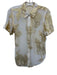 Equipment Femme Size S Cream & Gold Silk Short Sleeve Metallic Thread Blouse Top Cream & Gold / S