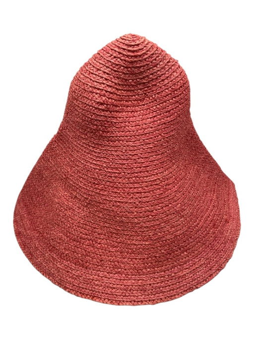 Jacquemus Coral Pink Raffia Wide Brim Packable Beach Sun Hat Coral Pink / One Size