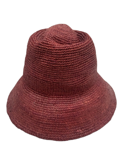 Madewell Cherry Red Raffia Straw Bucket Hat Cherry Red / S/M