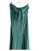 Azazie Size 8 Green Polyester Halter Neck Open Back Front Slit Full Length Gown Green / 8
