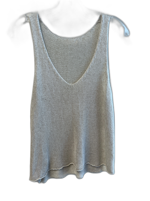 No Brand Size Est S Tan Cotton Blend Knit Sleeveless V Neck Tank Top Top Tan / Est S