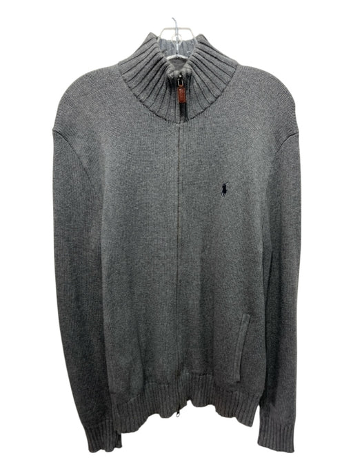 Polo Ralph Lauren Size M Gray Cotton Zip Up Men's Sweater Gray / M