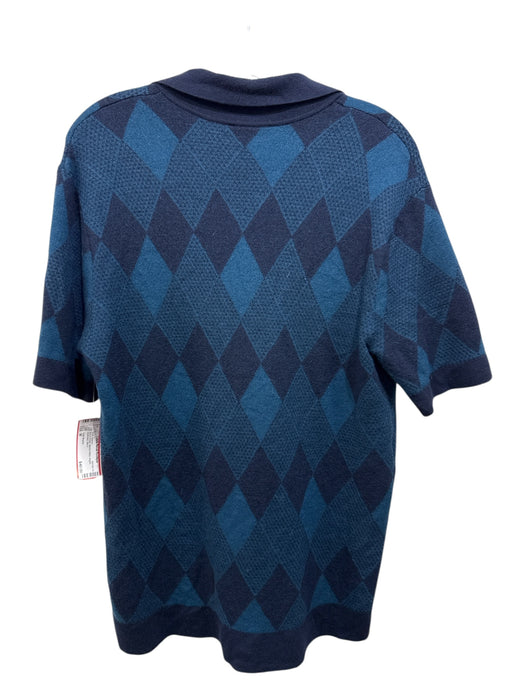 Todd Snyder Size M Blue & Green Merino Wool Argyle Men's Short Sleeve Blue & Green / M