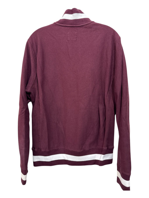 Todd Snyder Size M Red & White Cotton Solid Quarter Zip Men's Jacket Red & White / M